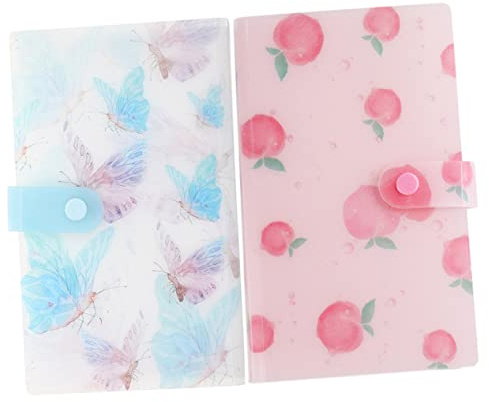 NIYANGLE Nail Art Sticker Book 2 Pack Sticker Collecting Album with 120 Slots Each Storage Organiser for Nail Stickers Portable Binder for Home Travel and Salon