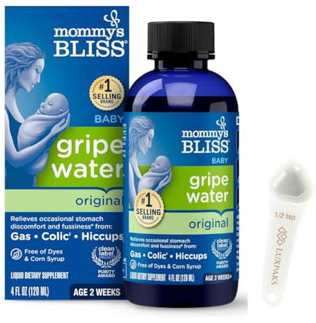Set per la cura del bambino: contiene acqua Mommy's Blis Gripe per neonati, 118,3 ml con cucchiaio dosatore LuxPaks