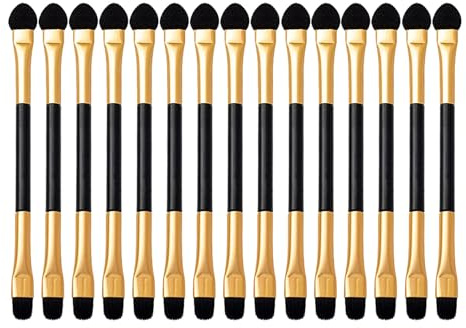 WOFASHPURET Pinceles para Sombras de Ojos Dobles 15 Piezas, Aplicadores de Maquillaje Multifuncionales para Mujer, Tamaño Compacto, Materiales Duraderos, Ideales para Uso Profesional