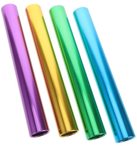 POPETPOP 4 Pièces Bâtons de Relais de Course en Alliage D'aluminium, Légers et Résistants, Équipement de Course pour Entraînement Sportif en Extérieur, Adaptés aux Athlètes