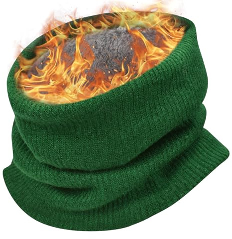 heekpek Neck Warmer Fleece Tube Scarf Winter Snood Infinity Scarf Unisex Thermal scarf Windproof Dustproof Skiing Double-Layer Snood for Mens Women Knitted Scarf