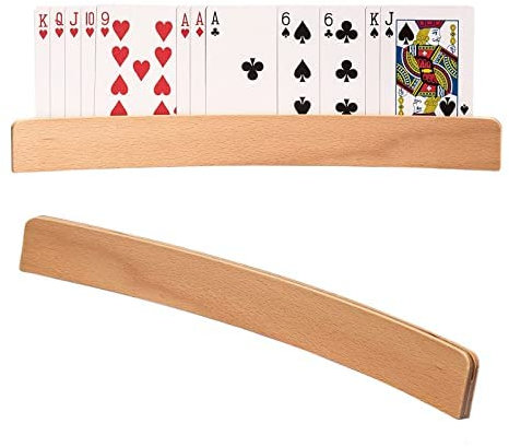 YOUDALIS 2Stück Spielkartenhalter,Holz Freisprech Kartenhalter,Stehender Pokerhalter,Spielkarten Halter für Behinderte, Senioren, Erwachsen