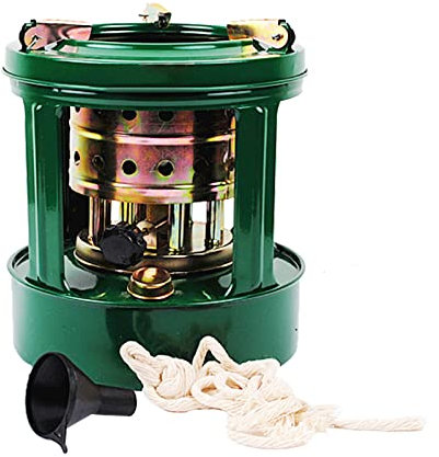 Petroleumofen, Mini Petroleumheizung für Innenräume, Petroleum Heizung mit 8 Docht, Kerosinofen Camping-Kerosin-Herd Diesel-Kocher, Grün Tragbares Petroleumheizer Outdoor-Diesel-Ofen (Runden)