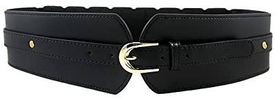 KOEMCY Cinturón Ancho Mujer Vintage Cinturones Anchos Cinturón Ancho Elástico Cinturones Cintura Corsé Ajustable de Señoras para Vestidos Abrigos Pantalones (Negro)