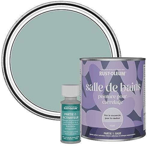 Rust-Oleum Blue Water-Resistant Bathroom Tile Paint in Matt Finish - Coastal Blue 750ml