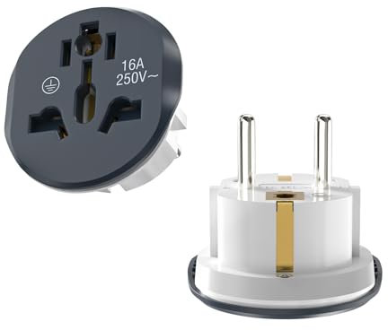 Lot de 2 adaptateurs universels européens, adaptateur Steckdose, Stecker Adapter, China Deutschland Stecker, StromadapterTravel Adapter, UK to EU Adapter, Universal Reiseadapter Welt zu Europe