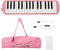32 Schlüssel Melodica Kit, 32 Schlüssel Melodica Instrument mit Mundstücken Aufbewahrung Tasche für Anfänger (Rosa)