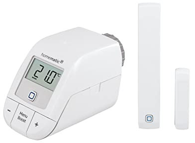 Homematic IP Smart Home Heizkörperthermostat – basic + Fenster- und Türkontakt mit Magnet, digital steuern per App, Alexa & Google Assistant, einfache Installation, Energie sparen