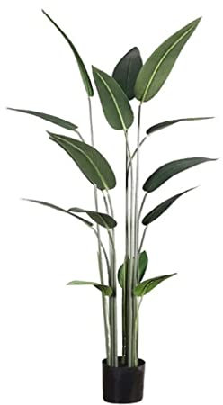Falska växter Konstgjord växt Stor konstgjord växt Gröna palmblad Plastblad Falska bananträd Bröllop Familj Trädgårdsrum dekoration (grön 140cm)