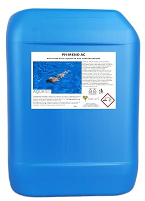 Aquatec 10 kg PH Meno Liquido AC – Alta Concentrazione, Correttore e Abbattitore PH per Piscine – Prodotto Autorizzato, Trattamento Acqua Efficace