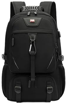 SWZEC NULSTA Reiserucksack Erweiterbarer Sportrucksack XL mit Schuhfach Schulrucksack (Schwarz (80L))