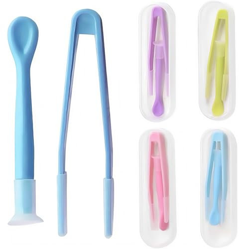 4 Pcs Contact Lens Remover and Inserter Tool for Soft Lenses, Portable Contact Lens Remover Tools with Tweezers & Suction Stick, Storage Case Included - Ideal for Travel and Daily Use