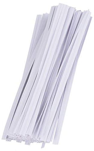 Artibetter Canalina Bianca per Cavi Legaccio in Carta Bianco, Filo di Ferro Rivestito, 1000 Pezzi, Sigillo Sacchetto di Imballaggio per Panifici e Progetti Floreali