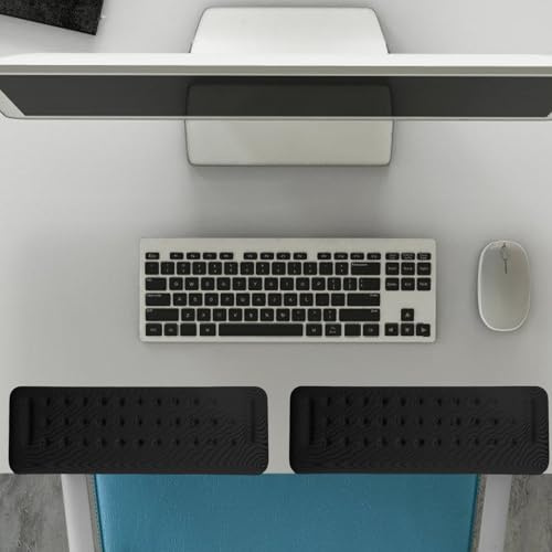 EdgeRest Lot de 2 repose-poignets et coudières ergonomiques en forme de L pour avant-bras, coudes, table - Protection antidérapante (30 x 10 cm, noir)