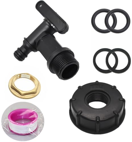 Kit per rubinetto in ottone, rubinetto di ricambio da 1,9 cm, connettori in plastica a scatto, per casa, giardino, barili di pioggia