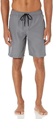Amazon Essentials Men's 9” (23cm) Swimming Shorts with Mesh Lining, Pockets, Drawstring Closure, Charcoal, M