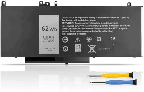 K KYUER 62WH 6MT4T High Capacity batteri för Dell Latitude E5470 E5570 E5270 Precision 15 3510 Mobil Workstation WYJC2 VMKXM 7V69Y TXF9M 0C1P4 79VRK 07V69Y 451-B451 BTW 4511 -BBUN 451-BBUQ 535NC HK6DV