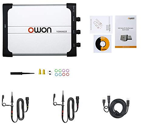 Owon VDS1022I osciloscopio virtual de doble canal ancho de banda de 25 m USB aislamiento 100MS/S tasa de muestra