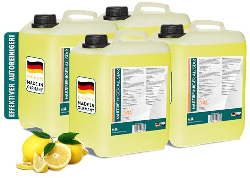 INOX® All Star, 4 x 5 Litres - nettoyants multi universels pour les textiles de nettoyage et plastiques