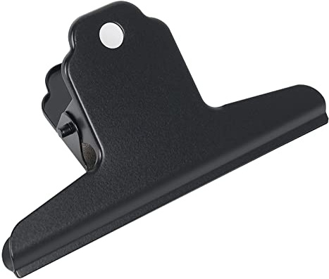 GUOKOFF 75mm Bulldog Clip, 12 Piezas Grande Bulldog Clip, 3 Pulgadas Pinza Bulldog, Negro Binder Clip, Metal Bisagra Clip para Oficina Escuela