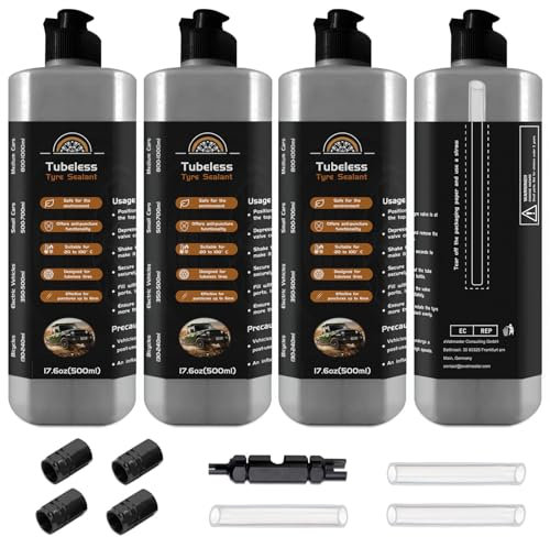 2000 ML sigillante per pneumatici tubeless, kit sigillante per riparazione di pneumatici forati con chiave a nucleo della valvola e tappo per pneumatici, sigillante per perdite di pneumatici per una