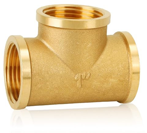 Raccordo a T 90° G1 pollice filettatura femmina in ottone,Raccordo a T in ottone G1” (Ø30,5 mm),DN25,Filettatura interna del collettore di derivazione adatto all'acqua potabile