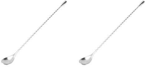 Cucchiaio da Bar, 2 Cucchiai da 12 Pollici con Manico Lungo Miscelatori per Bevande per Cocktail Cucchiai da Agitazione in Acciaio Inossidabile per caffè, Set da Bar per la Casa