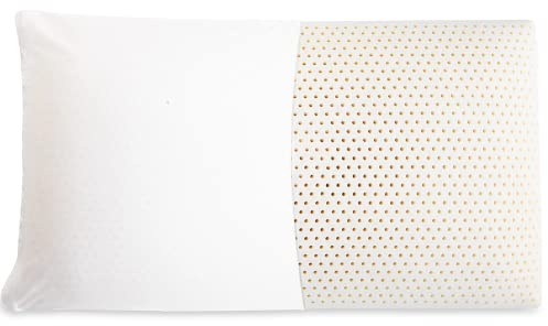 AWRFOHE Cuscino in lattice, 100% lattice naturale Talalay, morbido, con fodera in cotone, misura matrimoniale, perfetto per dolori laterali/schiena, stomaco, collo, sollievo dallo stress (Queen)