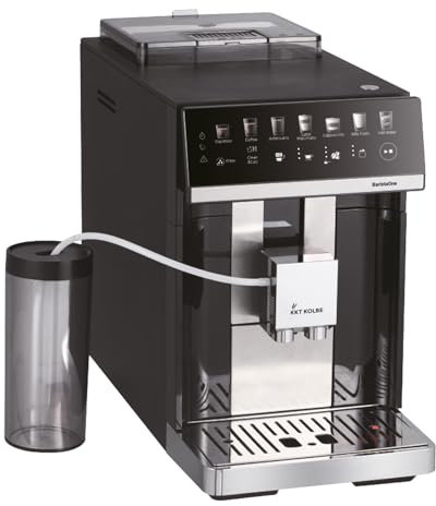 KKT KOLBE Kaffeevollautomat mit Milchbehälter, Milchschaumdüse und Zubehör, 2 Tassen Funktion, 15 Bar, 7-stufiges Mahlwerk, Touchscreen, Automatische Reinigung, 7 Getränke Barista One