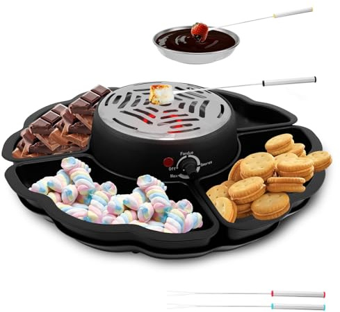 2 in 1 Electric Smores Maker, Fondue Pot Tabletop Indoor Family Smore Maker Indoor Electric Marshmallow Roaster Smores Kit Family Fun Marshmallow Toaster for Parties
