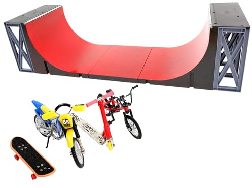 Zunishaone minifingerskateboardset – ABS, lätt, bärbar, multifunktionellt set | Perfekt för barn, gör-det-själv-greppbräda, rolig, skoter, cykel, motorcykel, skateboard, ramper, kreativ lek