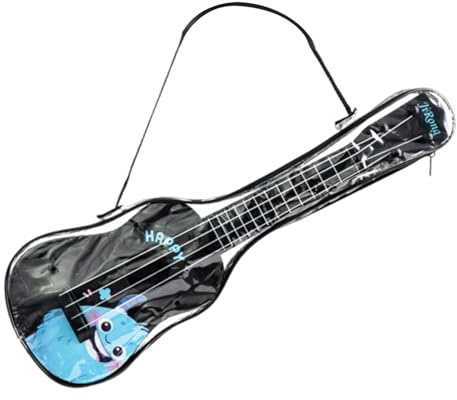 RNXRZANK Ukulélé pour Enfants, Guitare, Jouet Musical à 4 Cordes, Instrument éducatif Réaliste en Polypropylène avec Frettes Réglables, Idéal pour L'appren, Noir