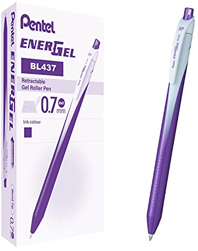 Pentel BL437 Energel Slim roller scatto 0,7 mm, viola 12 pz