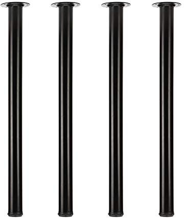 QLLY Tischbeine 75cm Verstellbare Schwarz Metall-Schreibtischbeine, 4 Stück Möbelfüße, DIY Büro Tischbein (75cm, Schwarz)