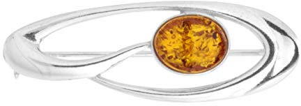 Brosche - Wilma - Silber 925/000 mit Bernstein