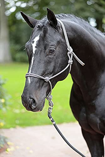 Kerbl 3297747 Knotenhalfter, Schwarz/Grau, Cob, 50 Stück