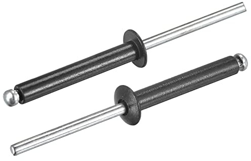 sourcing map 50 st blindnitar 4 mm x 25 mm platt runt huvud nitar för metallplattor lägg till svart