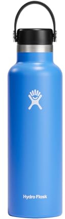 Hydro Flask - Water Bottle 621 ml (21 oz) - Vacuum Insulated Stainless Steel Water Bottle with Leak Proof Flex Cap and Powder Coat - Standard Mouth - Cascade