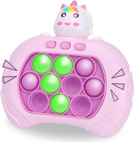 FaJoek Pussel-spelmaskin, Quick Push Game, Pop It Fidget-leksak, Bubble Sensory Fidget Toy, Pussel Pop Game-maskin, pusselspelmaskin, dekompressionsleksak konsol (rosa)