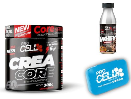 ProCell | PACK CREACORE 300gr + Batido WHEYCORE + Pastillero REGALO | Proteina Whey concentrada | Gana masa muscular, proteina en polvo | Creatina monohidrato 200 mesh |