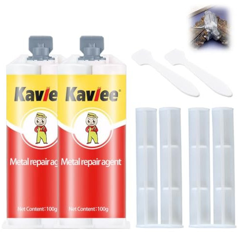 2 Komponenten Kleber 2 PCS,Metallkleber Extra Stark 100g A+B, wasserfester Zwei-Komponenten-Kleber,metallkleber Gussfehler Einfach Reparieren,Reparaturkleber Schnelle und Dauerhafte Metallreparatur