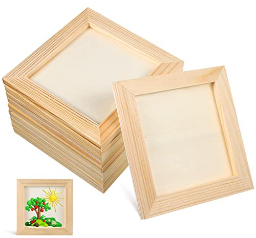 Toddmomy Cornici in Legno Non Finite da 10 Pezzi per Arti E Mestieri Cornici in Legno per Pittura Fai da Te per Foto Artigianato Decorazioni