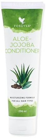Forever Aloe Jojoba Conditioner – 40% Aloe Vera und Arganöl für Feuchtigkeit & Geschmeidigkeit, Sulfatfrei, Tropischer Duft, Pflege für alle Haarzustände (1x 296ml)