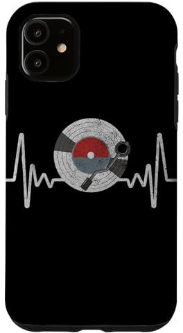 Disque vinyle Heartbeat Vintage Old School DJ amateur de tourne-disque Coque pour iPhone 11