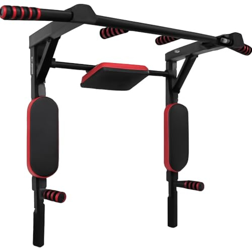 Wall Mounted Pull Up Bar – Heavy-Duty Chin Up Power Tower Dip Station, Multifunctional Workout Equipment for Home Gym – Upper Body, Core & Strength Training