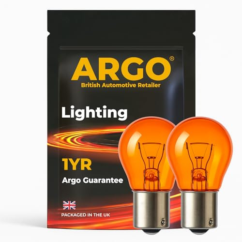 Argo 382 P21w Indicator Bulbs 21w Ba15s 1156 12v | 7506, Orange Amber, Direction Turn Signal Hazard Light, Halogen Glass, Headlight Bulb, Car Van, Motorbike Motorcycle