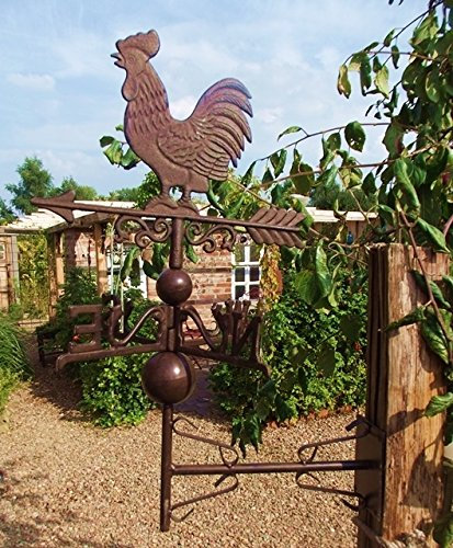 ENGLISCHER WETTERHAHN MIT WANDHALTER METALL ANTIK STIL WETTERFAHNE HAHN NEU DR-1101