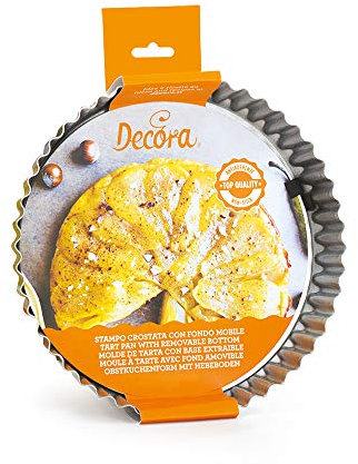 Decora 0070016 Stampo Crostata Fondo Mobile Antiaderente, Acciaio, Grigio
