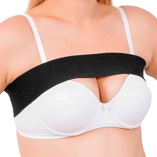 ikido Post Surgery Breast Implant Stabilizer and Compression Band, Breast Augmentation and Reduction Strap, Chest Belt, Sports Bra Support Strap Bandage, One Size Fits All (Black)