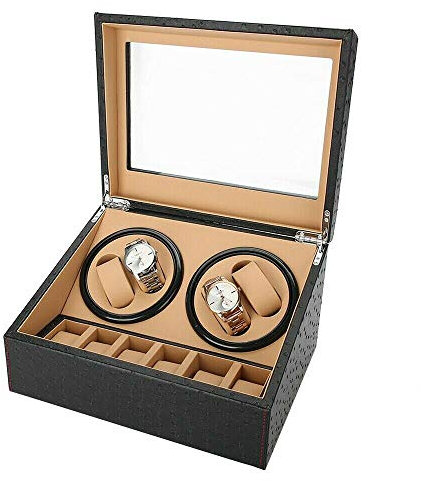 Boîte de rangement automatique pour montres avec 4 montres + 6 remontoirs de montre Mute